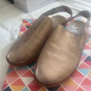 Sorel Metallic Rose Gold Slingback Mules